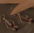 Load image into Gallery viewer, Purple Fluorite Gemstone Earrings, 14k Gold Filled Earring
