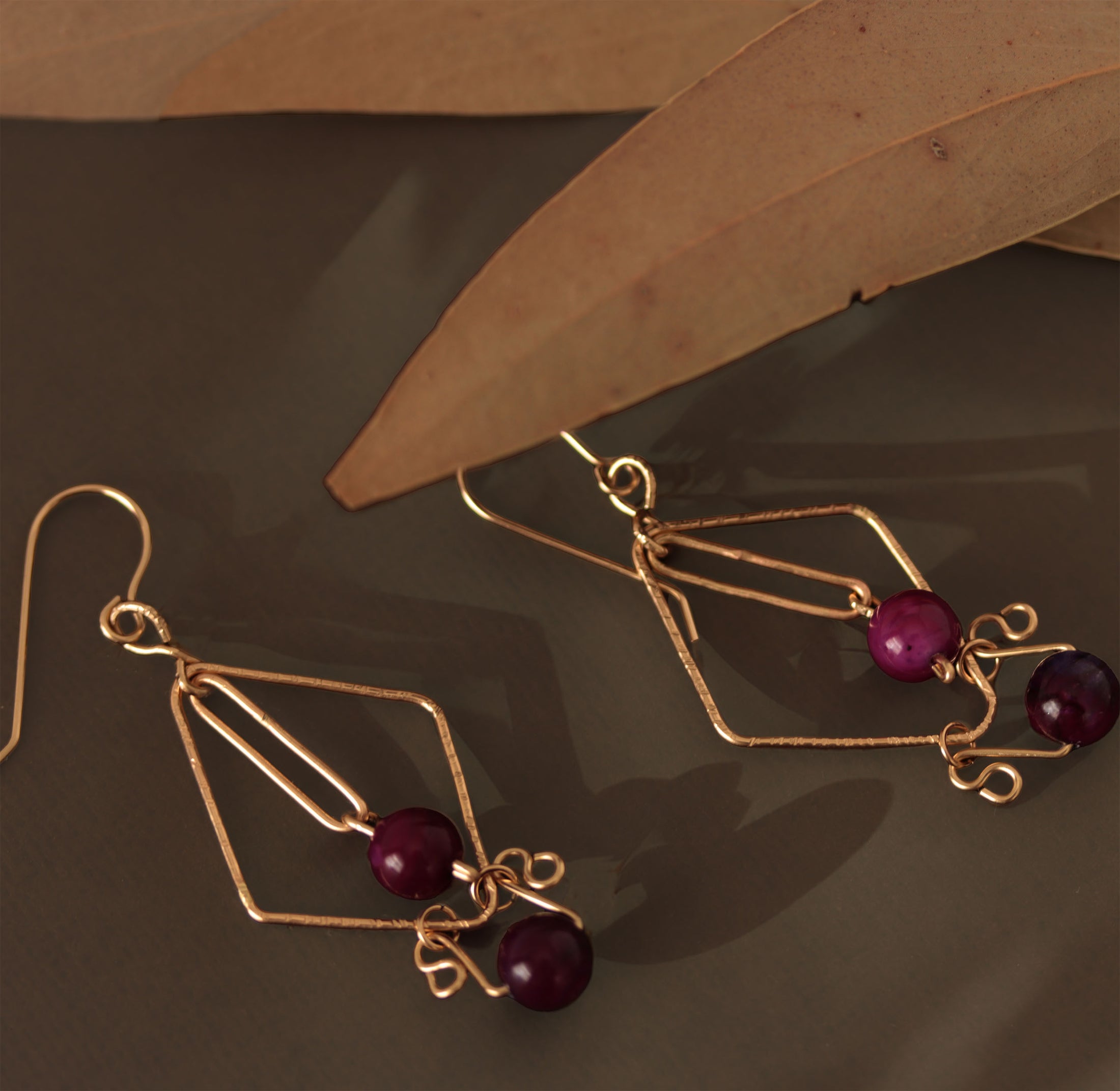 Purple Fluorite Gemstone Earrings, 14k Gold Filled Earring