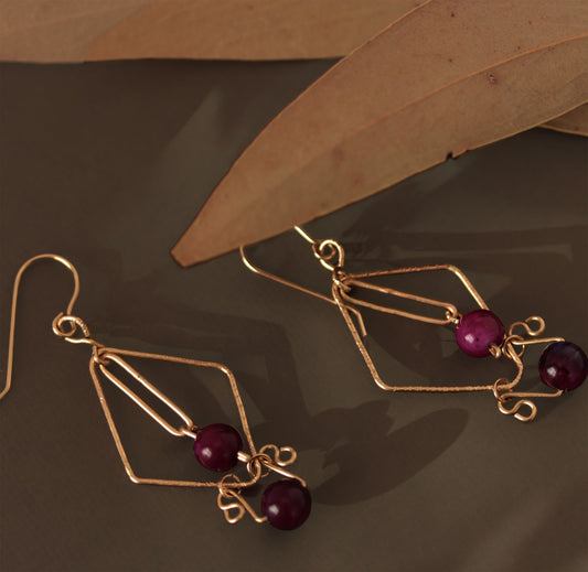 Purple Fluorite Gemstone Earrings, 14k Gold Filled Earring