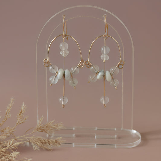 Crystal Quartz and White Howlite Gemstone Earrings