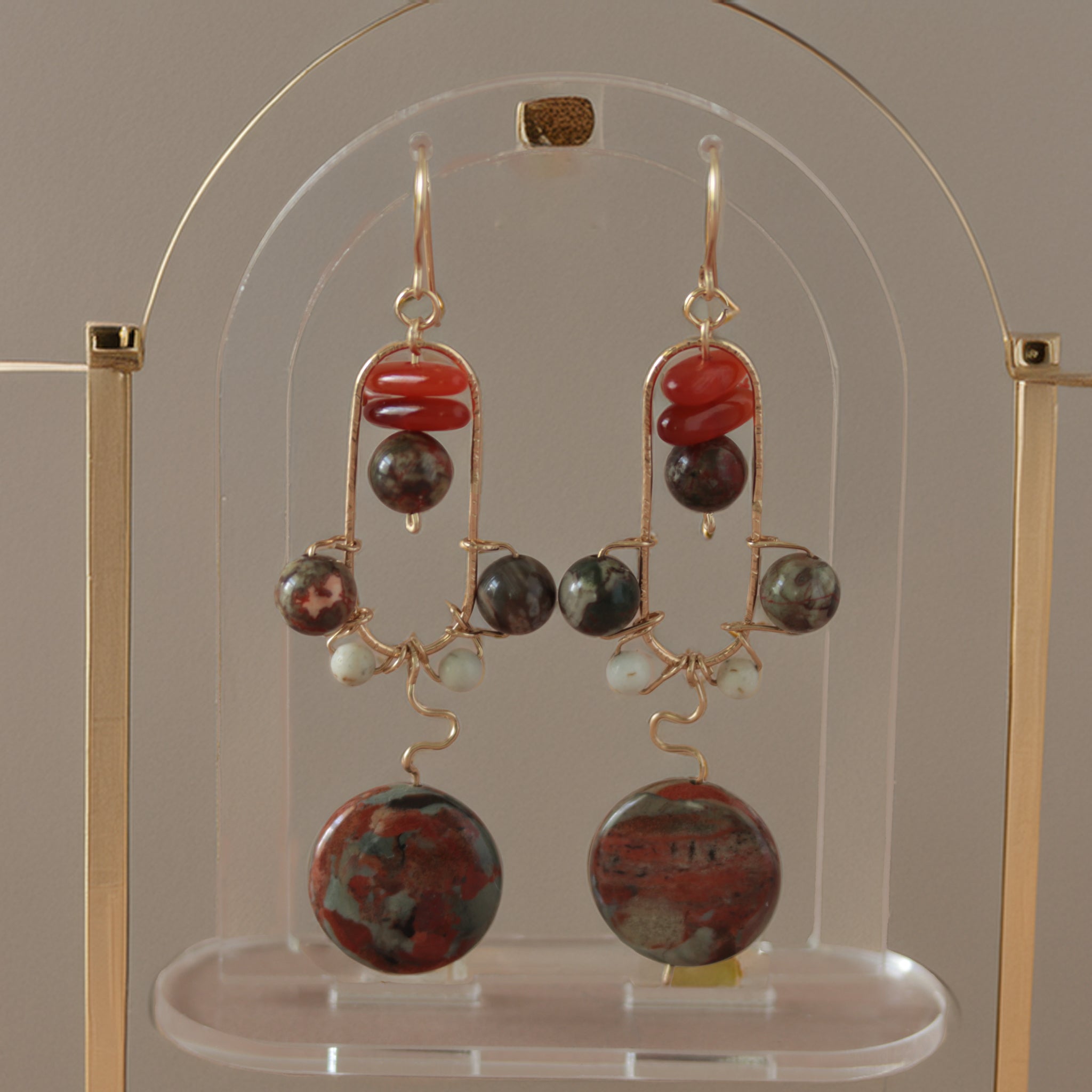 Red Jasper Gemstone Earrings