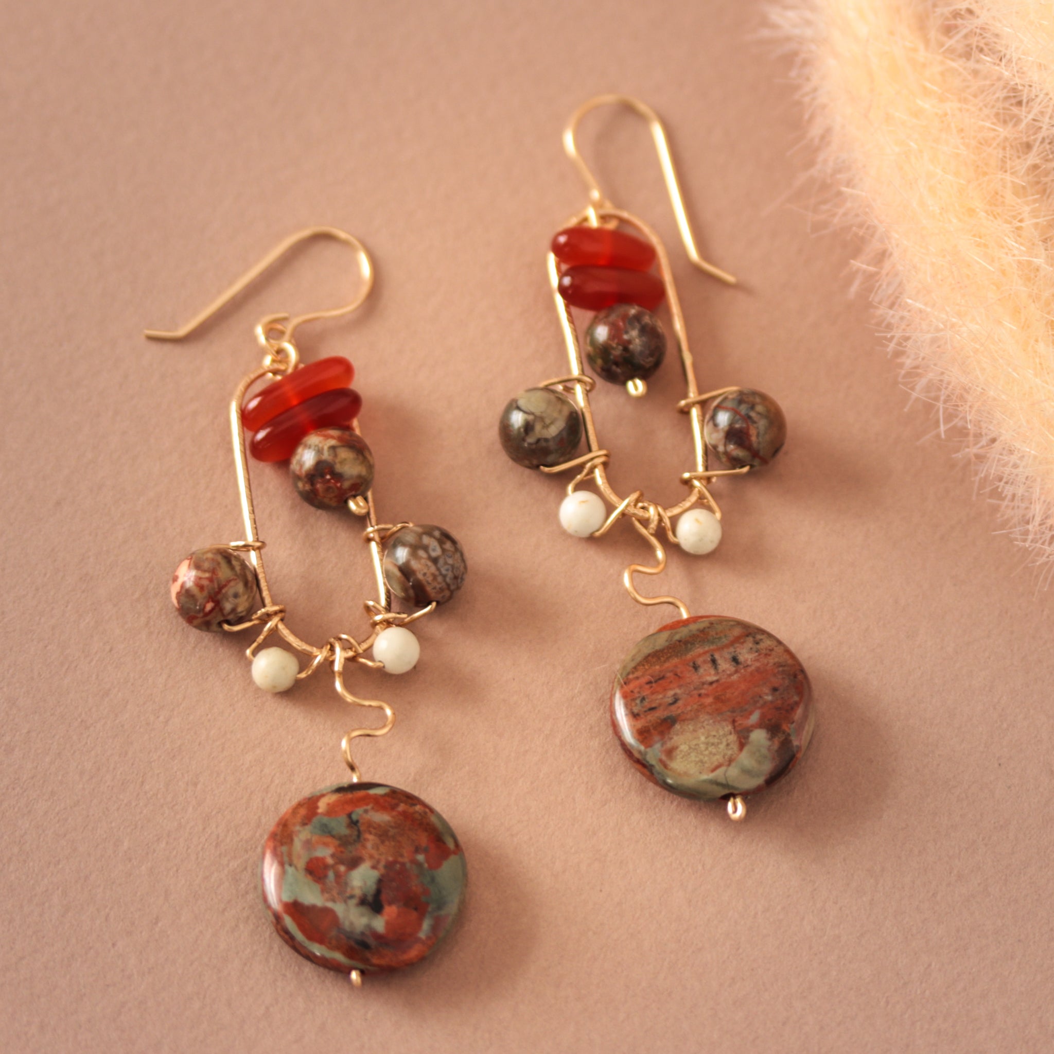 Red Jasper Gemstone Earrings