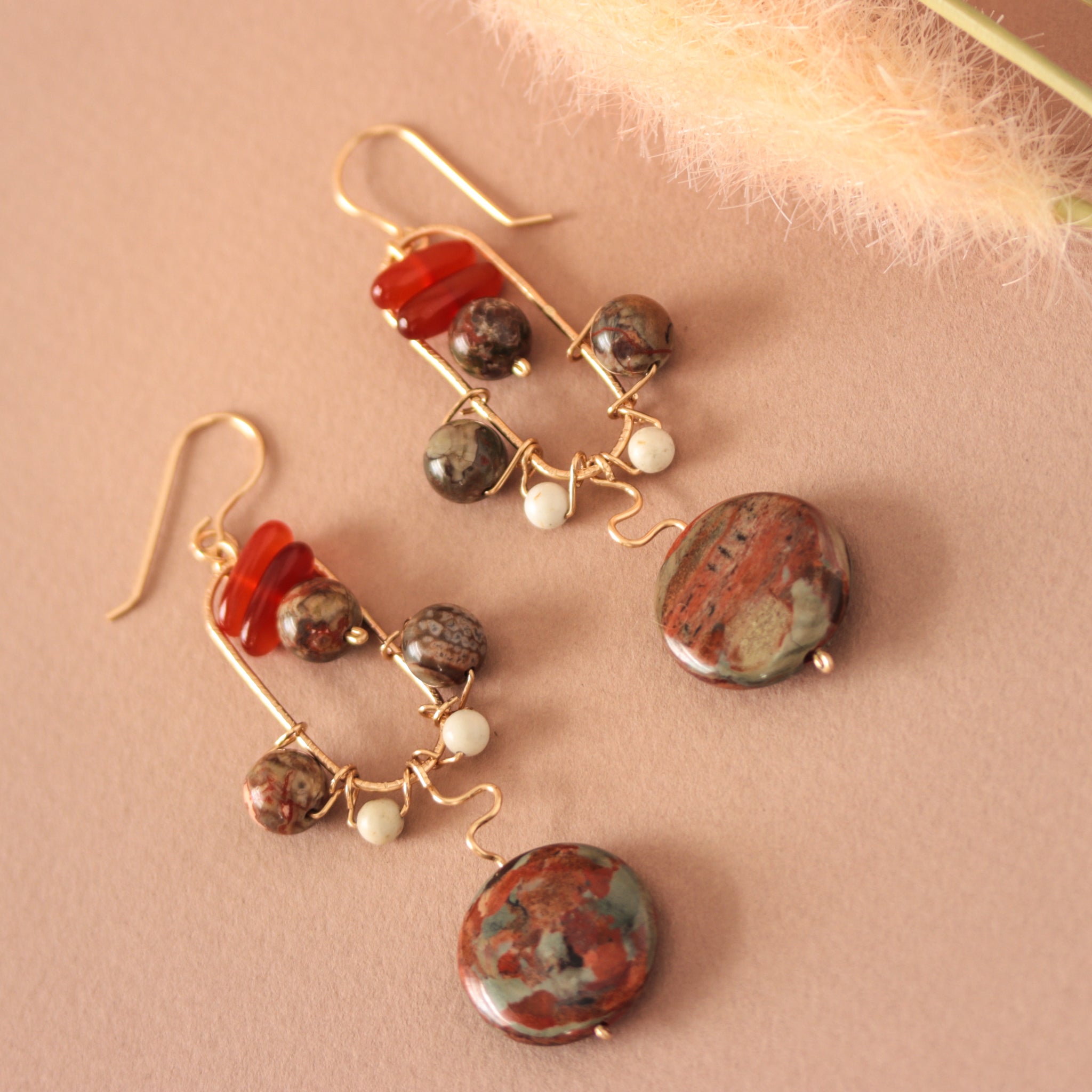 Red Jasper Gemstone Earrings