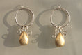 Load image into Gallery viewer, Sterling Silver Earring with Gold Tear Drops
