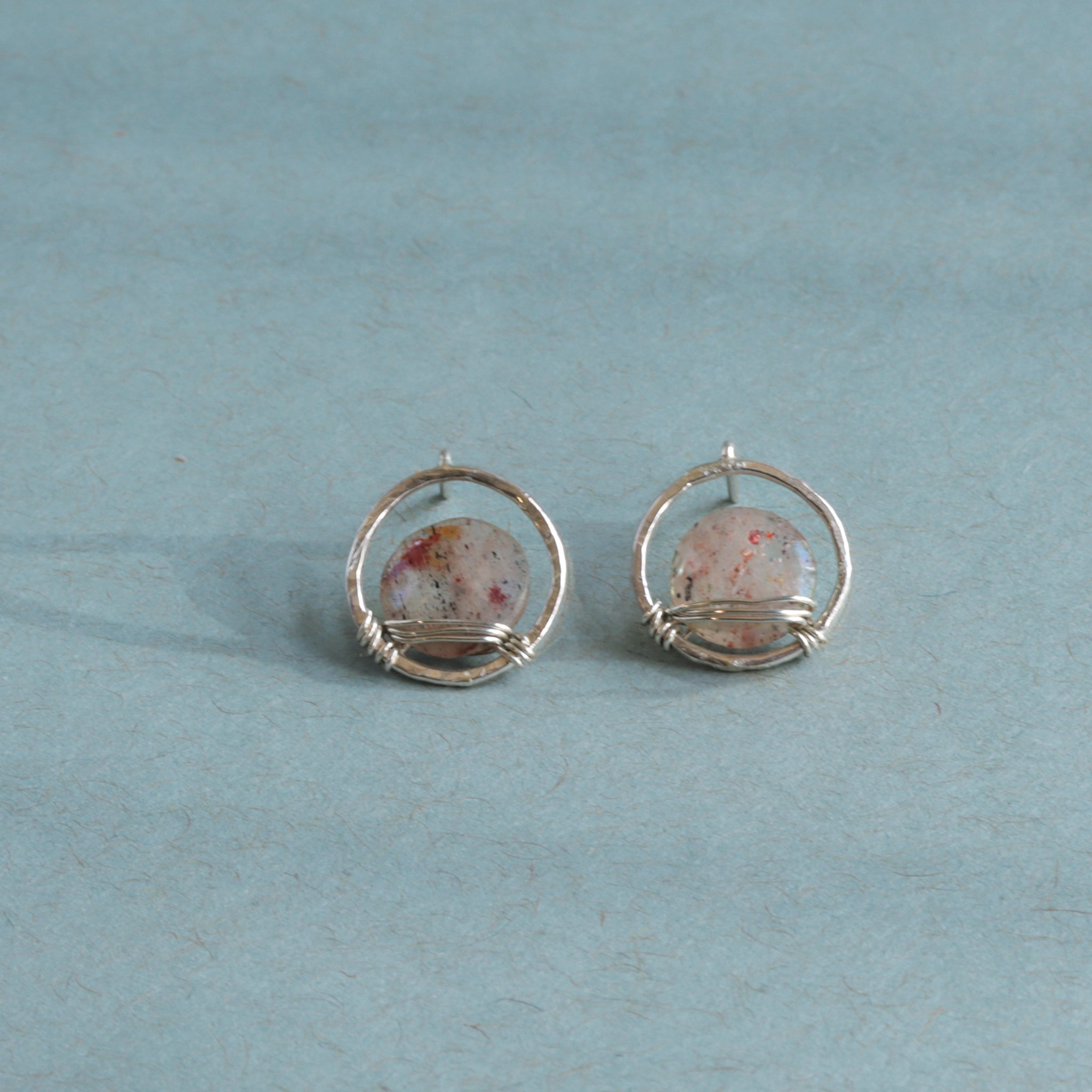 Feldspar Quartz Earrings - Sterling Silver