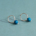 Load image into Gallery viewer, Handmade sterling silver earrings with blue jade gemstone
