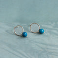 Load image into Gallery viewer, Delicate sterling silver earrings featuring blue jade stones
