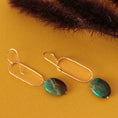 Load image into Gallery viewer, Teal Impression Jasper Earrings
