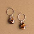 Load image into Gallery viewer, Handmade Bohemian sterling silver earrings with tiger eye gemstones
