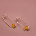 Load image into Gallery viewer, Yellow Chalcedony Gemstone Earrings, 14k Gold Filled Post Earrings
