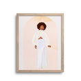 Load image into Gallery viewer, A Black woman radiates strength and grace in this art print titled "Radiant Spirit."
