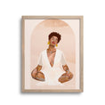 Load image into Gallery viewer, Serene art print depicting a Black woman meditating, finding inner peace.
