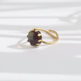 Load image into Gallery viewer, Fancy jasper brass statement ring handmade, sage green, deep red  and yellow stone, prong setting, adjustable brass band, bykjones
