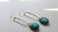 Load image into Gallery viewer, Bohemian sterling silver earrings with turquoise impression jasper
