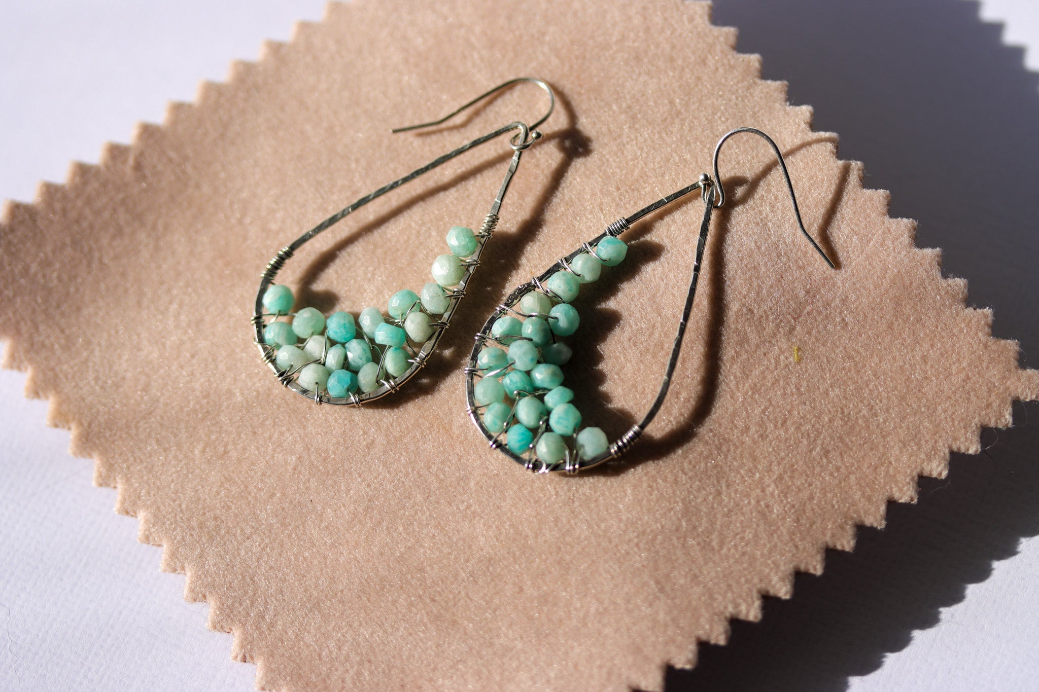 Olive Jade Sterling Silver Earrings