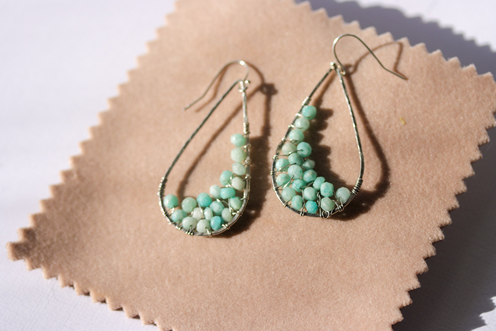 Olive Jade Sterling Silver Earrings