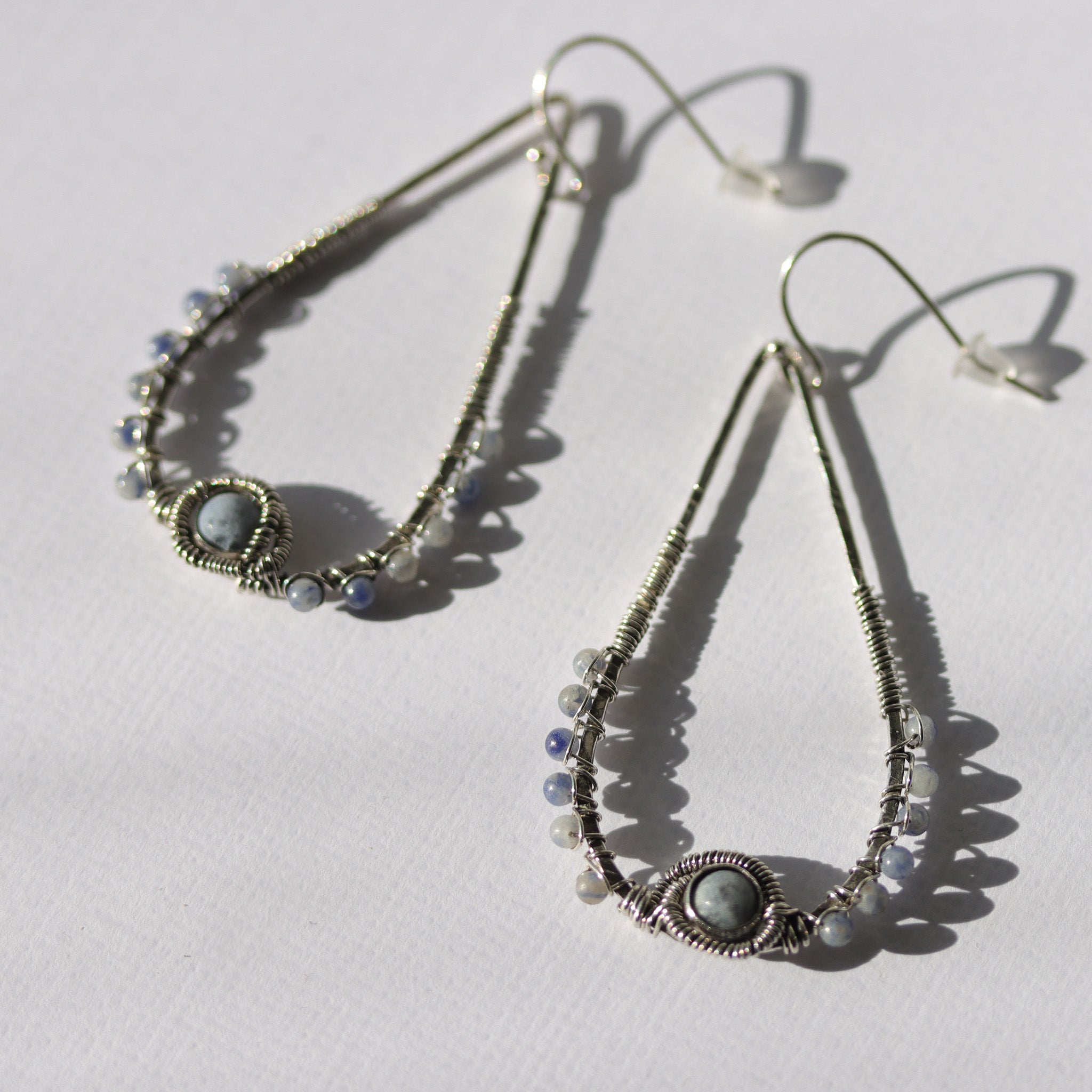 Sodalite Sterling Silver Drop Earrings