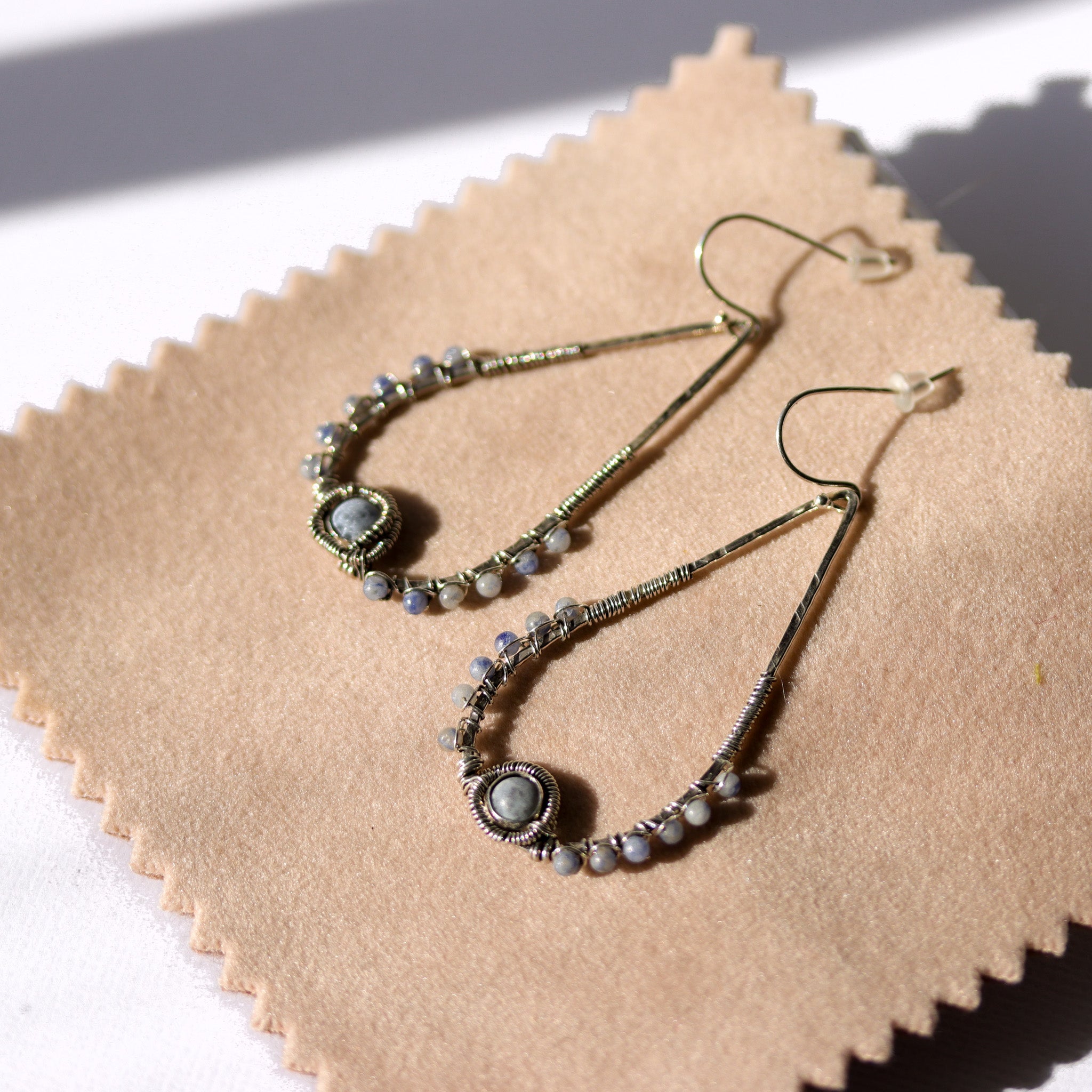 Sodalite Sterling Silver Drop Earrings