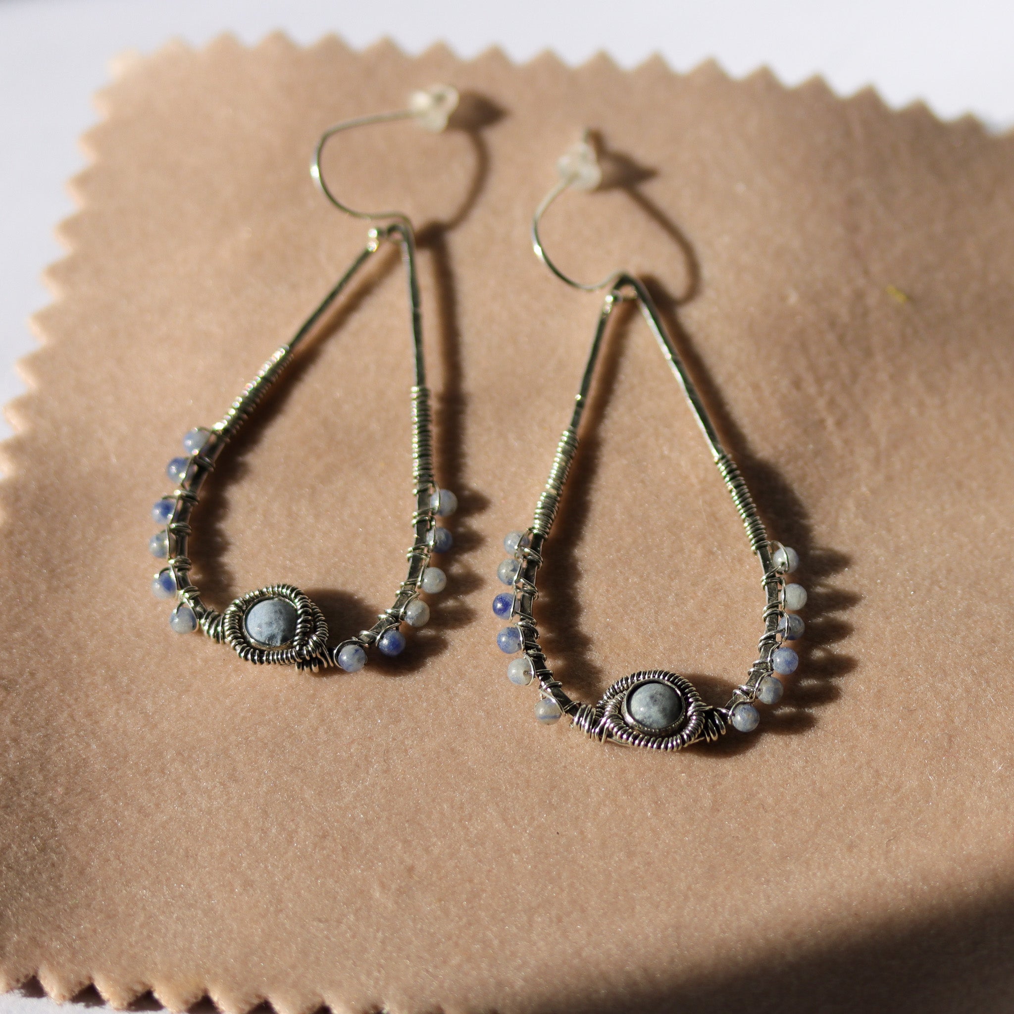 Sodalite Sterling Silver Drop Earrings