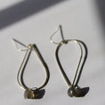 Load image into Gallery viewer, Minimalist Sterling Silver Earrings with Labradorite Gemstones
