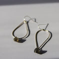 Load image into Gallery viewer, Minimalist Sterling Silver Earrings with Labradorite Gemstones
