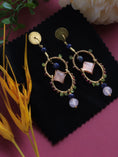 Load image into Gallery viewer, The Rose - Wire Wrapped Brass Hoop Earrings -One of a Kind
