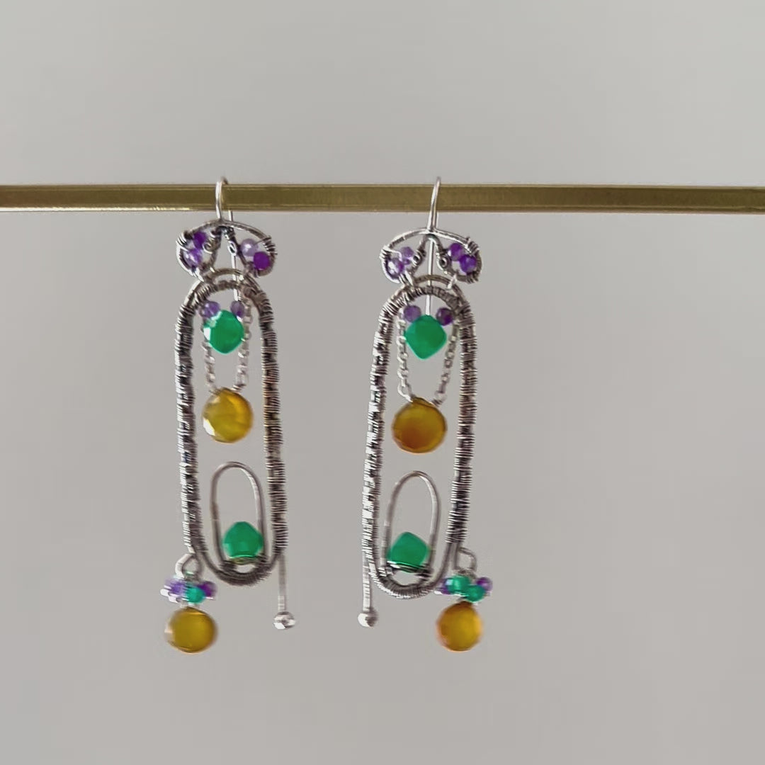 Sterling silver wire wrapped earrings