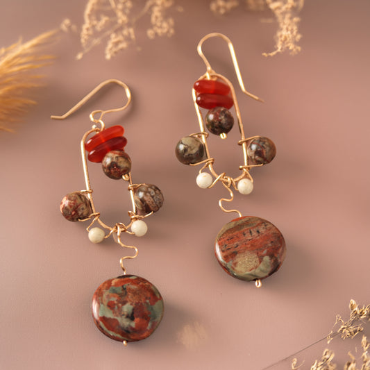 Red Jasper Gemstone Earrings