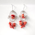 Load image into Gallery viewer, Pink Coral Stone, Sterling Silver Dangle Earrings
