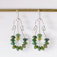 Load image into Gallery viewer, Large sterling silver drop and dangle earrings with Green Moss Agate gemstones
