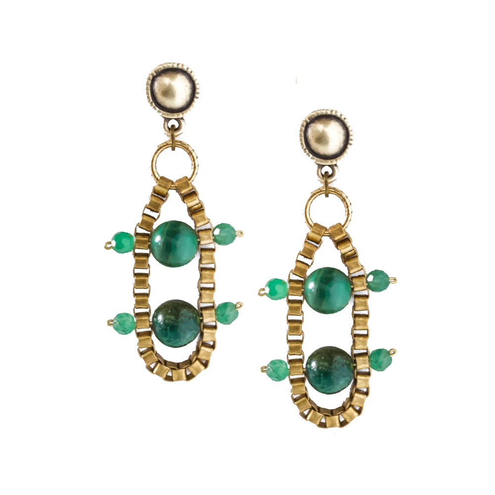"Assana" Green Jade Earrings