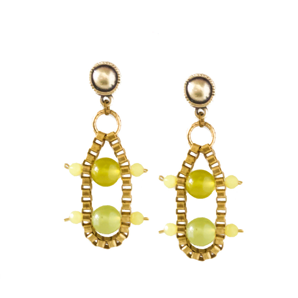 "Assana" Olive Jade Earrings