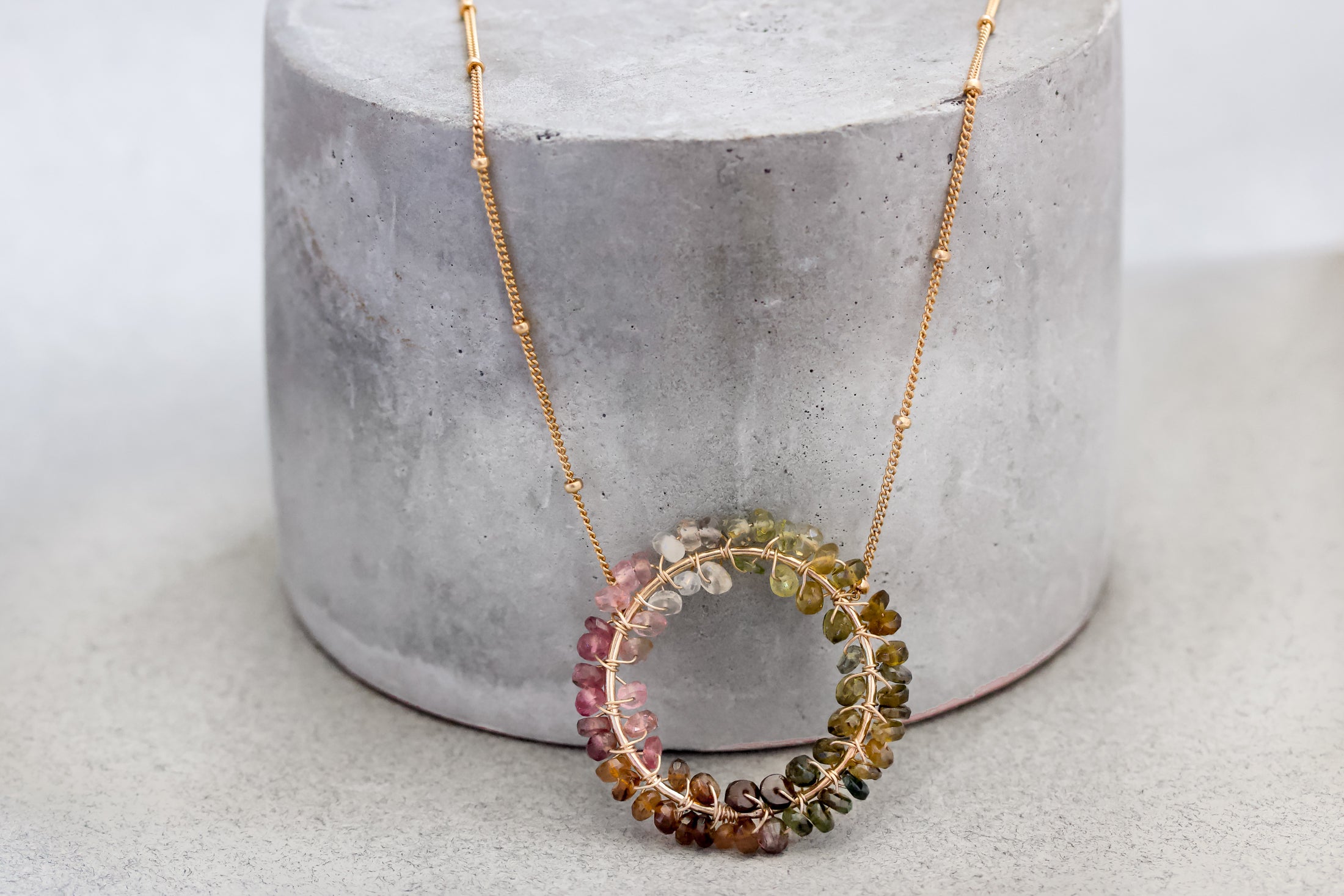 "Harmony" Gold Necklace - Tourmaline