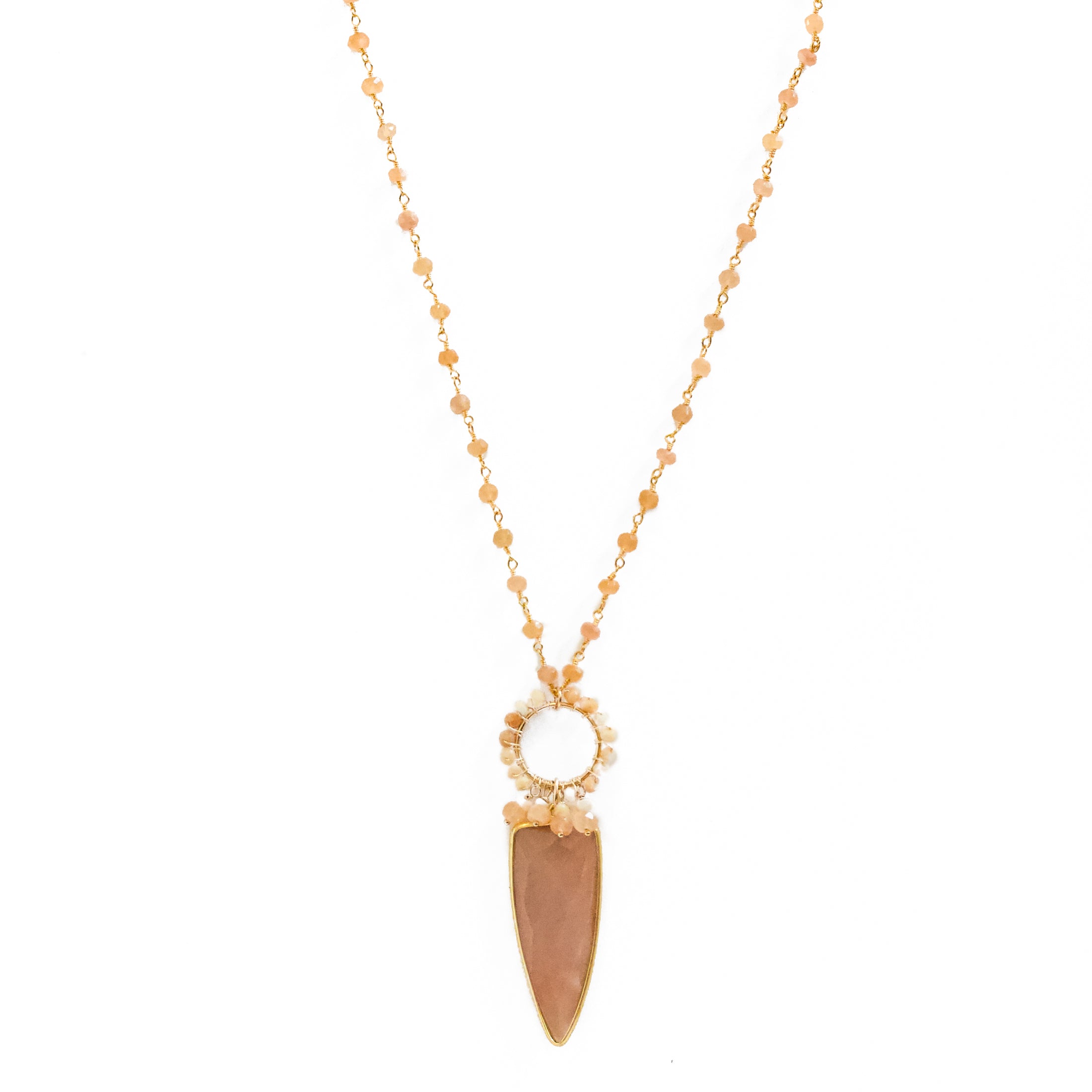 "Kayla" Peach Moonstone Necklace